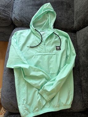 adidas Mint Aqua Hooded Pullover Anorak